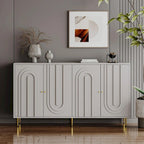 Modern Lacquered 4-Door Wooden Sideboard Buffet Server Cabinet
