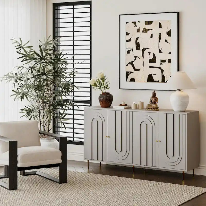 Armoire console laquée à 4 portes