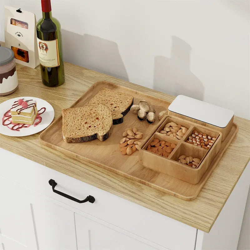 Bahut de style rustique avec 2 tiroirs et 4 portes – Grand meuble de rangement en bois