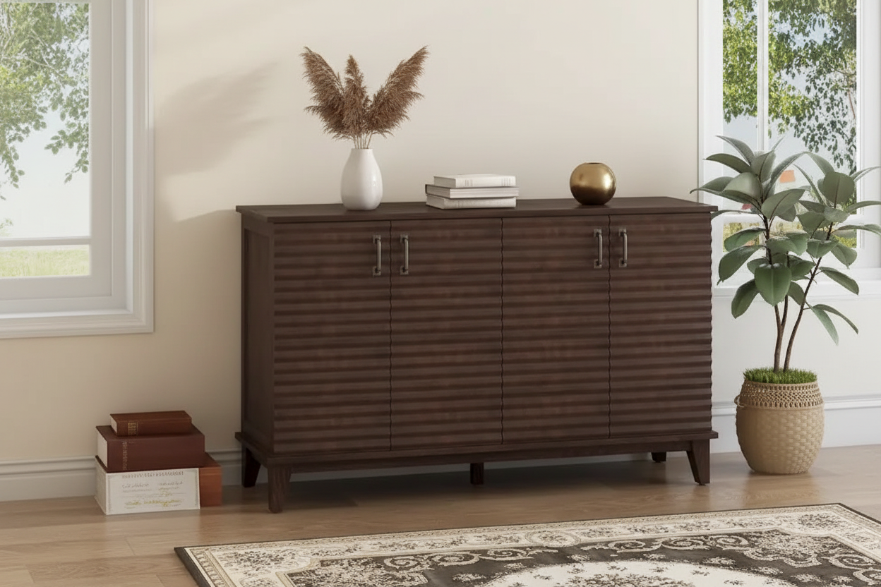 Espresso Sideboard in Natural Living Room
