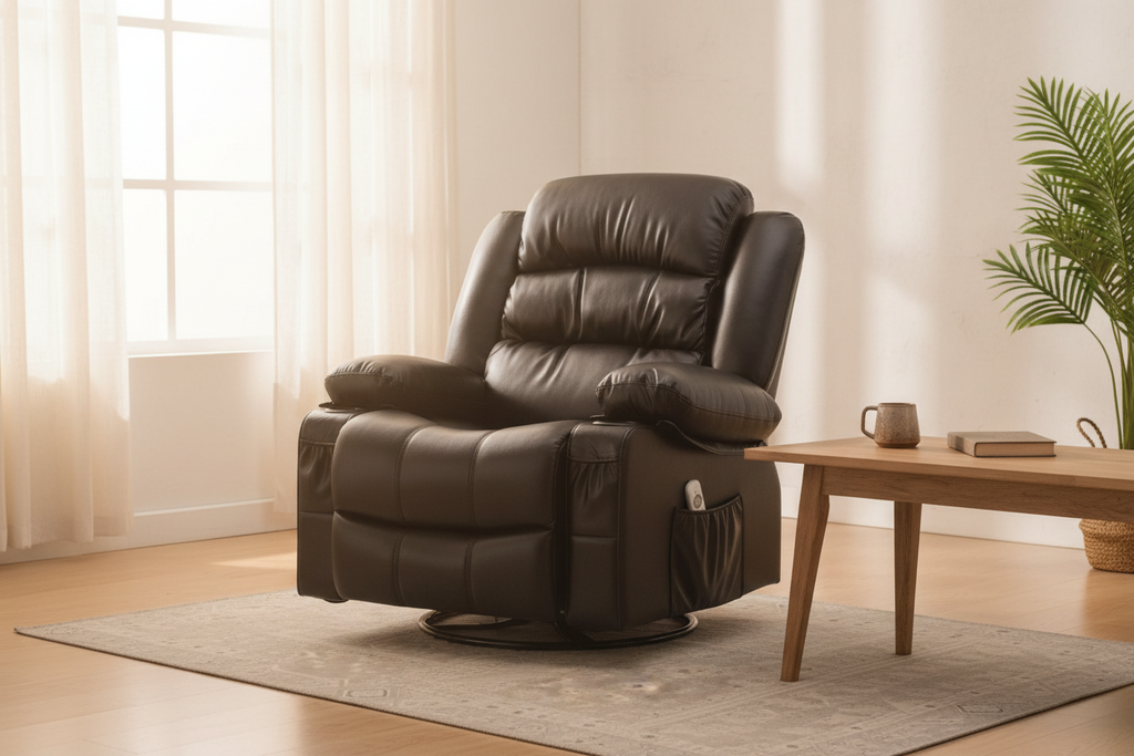 Massage Recliner in Cozy Living Room